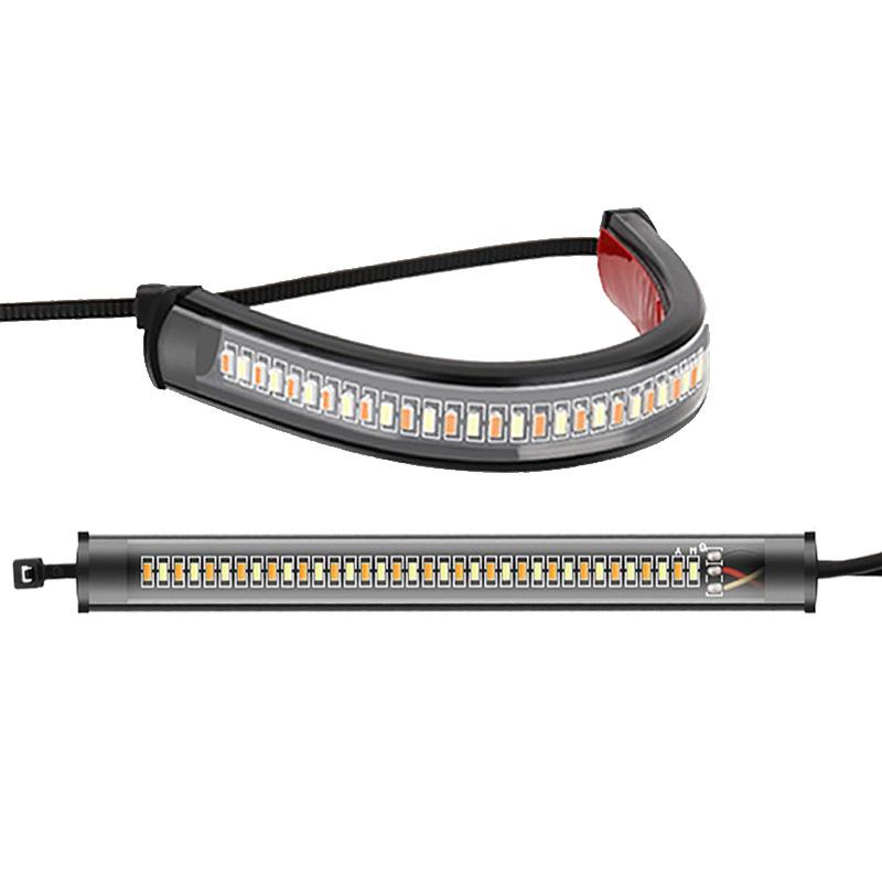 Motorcycle Turn Signal Light Strip LED IP68 Waterproof DRL Amber White Durable Moto Indicator Blinker Flasher Lamp Flashing