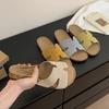Slippers Women's Summer Wear Soft Flat-bottomed Beach Sandals One-word H Sandals