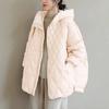 Women's Spring Autumn and Winter Plus Size Medium Length Padded Thin Section Warm Jacket Casual Loose  Hooded Cold Windproof Outerwear