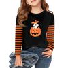 Girls Long Sleeve Halloween Day T Shirts Kids Fall Tops Crewneck Basic Tees 2-11Y
