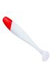 Red Head White Body T-Tail Soft Lure, Ultra-Soft Bait, Available in Small and Large Sizes.