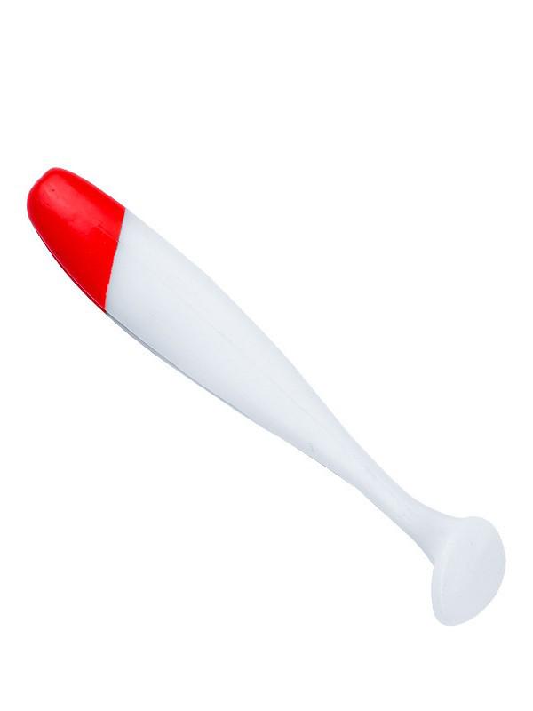 Red Head White Body T-Tail Soft Lure, Ultra-Soft Bait, Available in Small and Large Sizes.