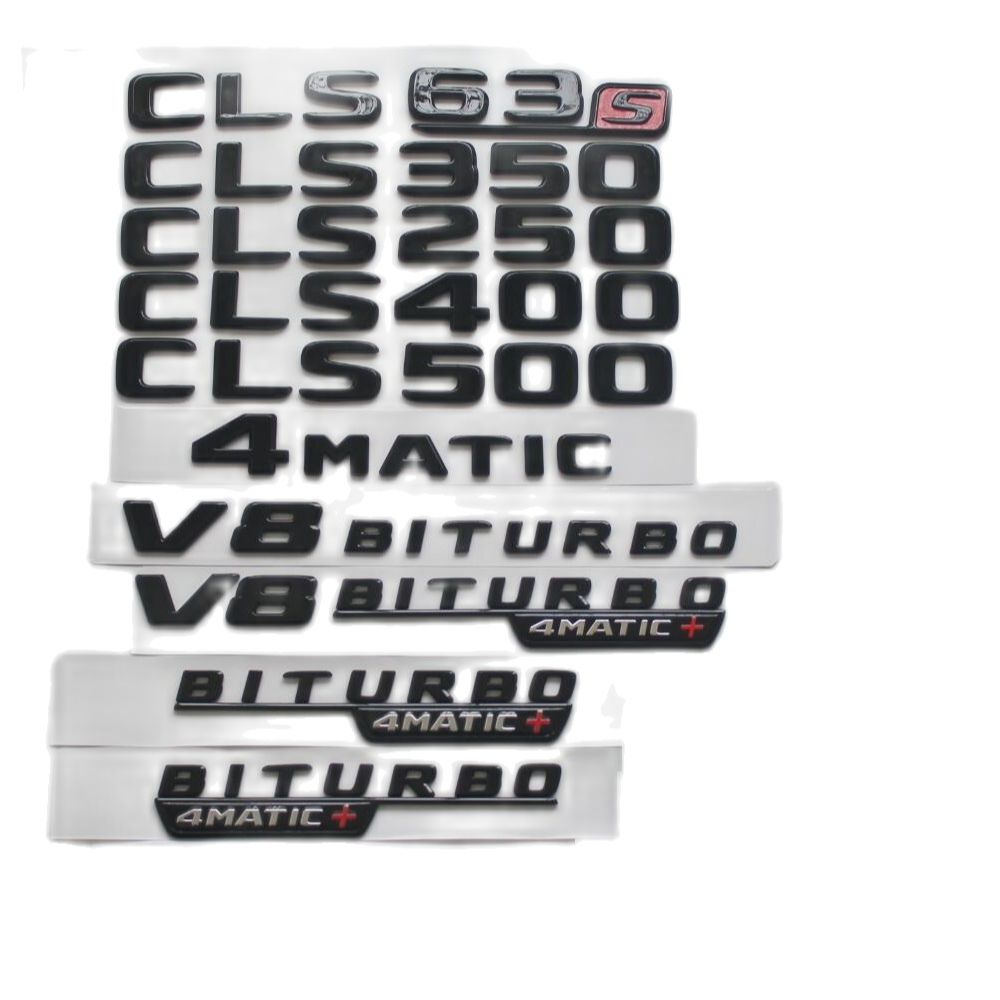 Gloss Black For Mercedes Benz C218 X218 W218 CLS63 CLS53 AMG CLS350 CLS220 CLS400 CLS500 4MATIC Trunk Rear Star Emblems Badges