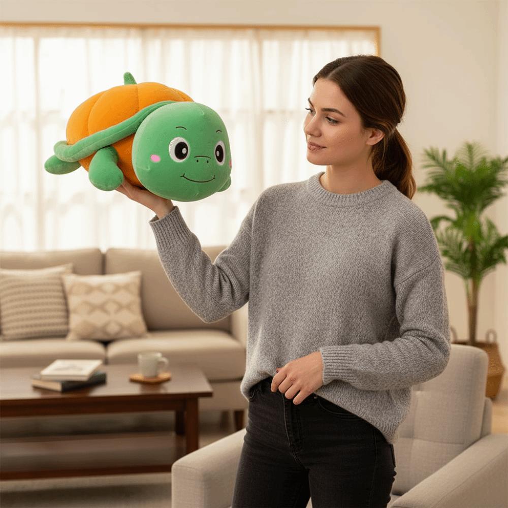 Fluffy Pumpkin Turtle Plush Toys Persimmon Turtle Animal Plush Doll Turtle Stuffed Doll Car Decor