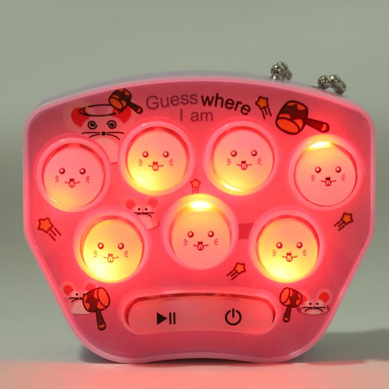 Whac-A-Mole Mini Handheld-Spielekonsole Cartoon Elektronisches Leuchtendes Finger-Trainings-Stressabbau-Spielzeug Mini-Schlüsselanhänger Mini-Auto Penda