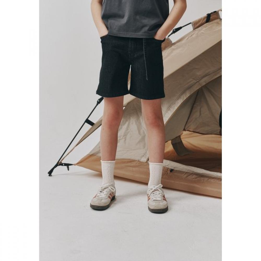 Bluetail Black Denim Belt Shorts Azb2pt02bk