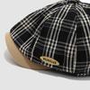 Kids' Artistic Plaid Beret - Trendy Retro Hat for Boys and Girls