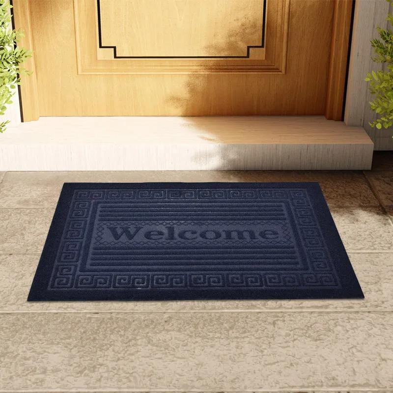 Classic Welcome Door Mat Collection With Geometric Border Patterns Sophisticated Entryway Decor Mat Perfect For Home Decor