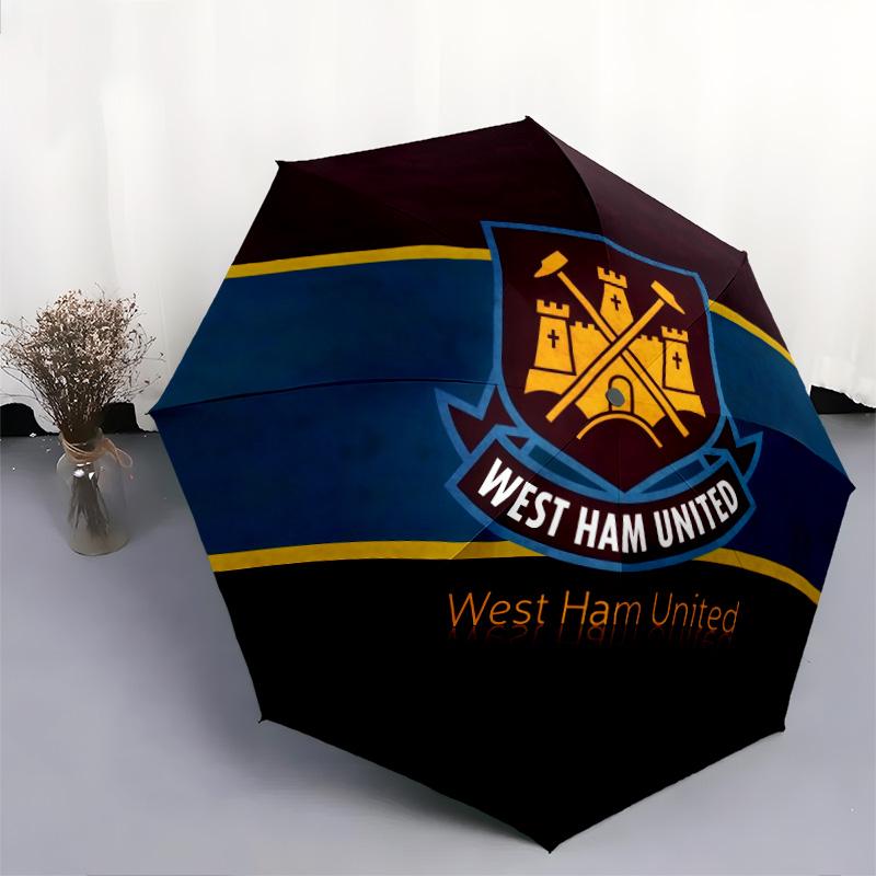 West Ham United2pattern, Automatic Folding Umbrella, Portable and Foldable Design, 8 Ribs, a Christmas or Birthday Gift.