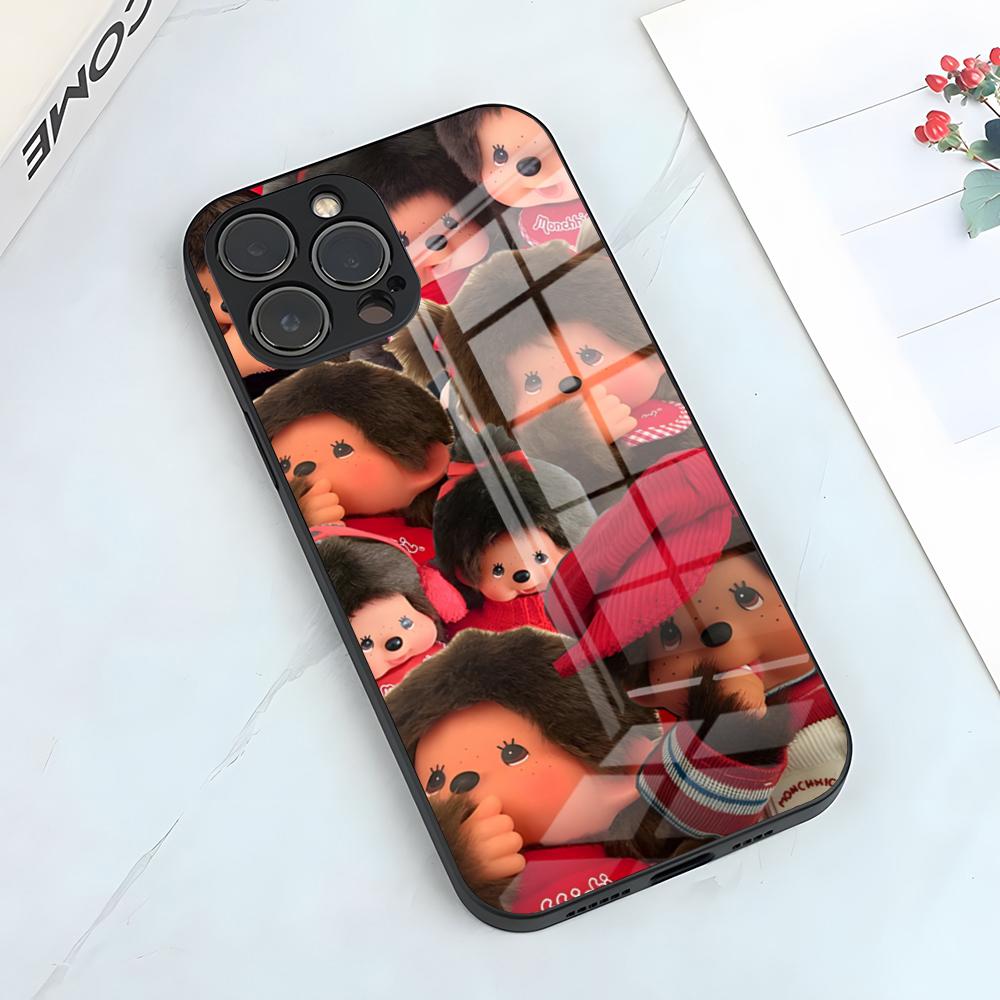 

Cartoon M-Monchhichis Phone Case For IPhone 17 Pro Max 15 Pro 16 14 Plus 12 13 Mini 11 Pro Shockproof Glass Cover iPhone12 Pro