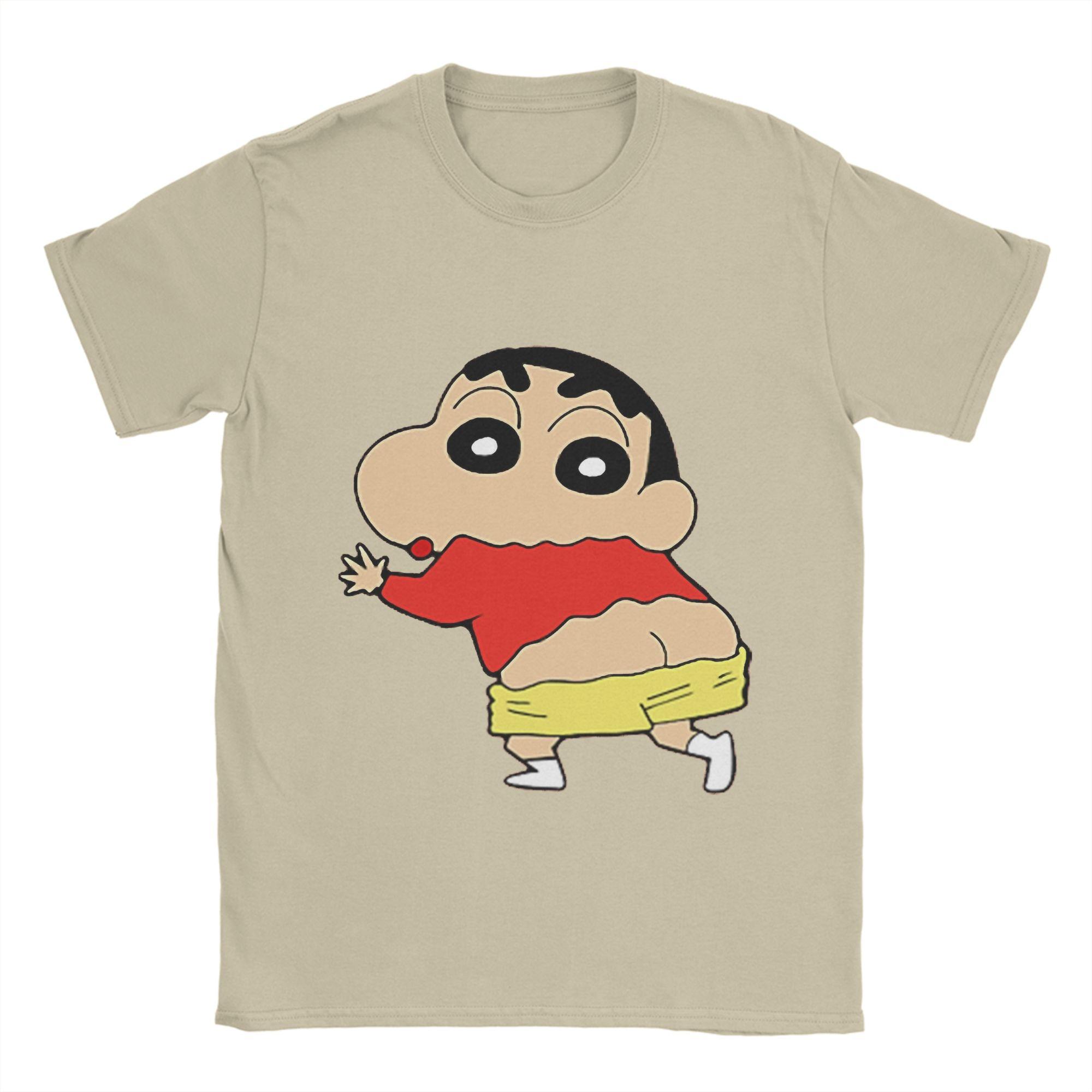 XIXI Fashion Crayon Shin-chan T-shirt Zomer 100% Katoen T-shirts Voor Mannen Vrije Tijd Casual T-shirt Korte Mouw Esthetische Kleding L