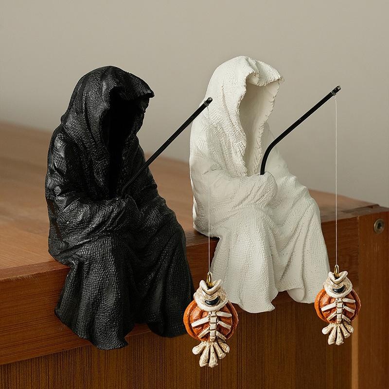 Halloween Witch Spooky Resin Figurine Ghost Decoration Horror Fun Festival Fish Tank Aquarium Home Decoration Accessories