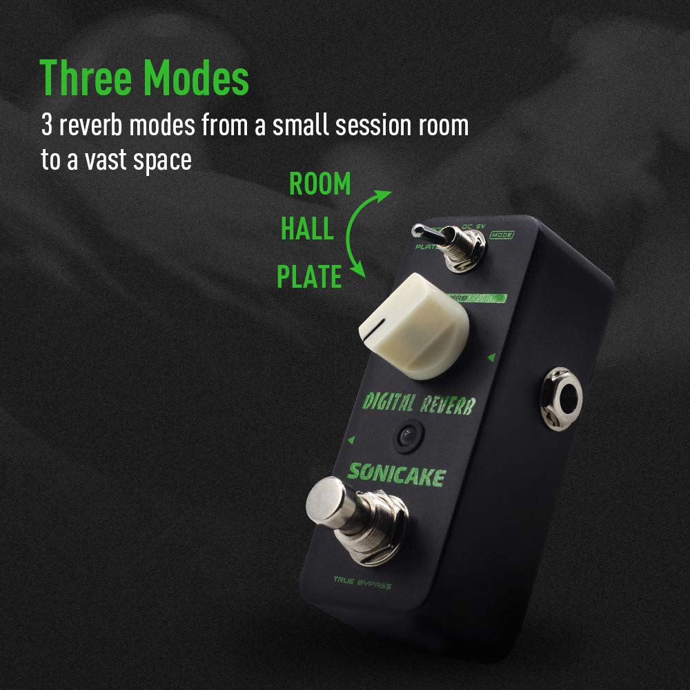 SONICAKE Delay Reverb Guitar Effect Pedal Digital Reverb &