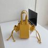 Stylish Fashionable White Yellow Black Brown Pu Canvas Bucket Bag For Daily Use