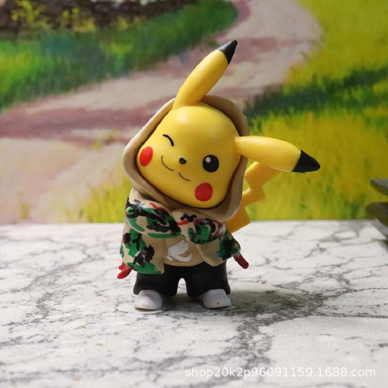 

Аниме Го Пикачу Джинсовая одежда Фигурка Косплей Карманное украшение