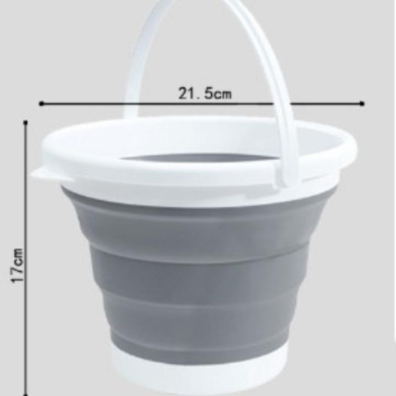 3L/5L Portable Folding Water Bucket, Outdoor Fishing Bucket, Car Travel Car Wash Bucket, Student Dormitory Water Bucket 3L серый