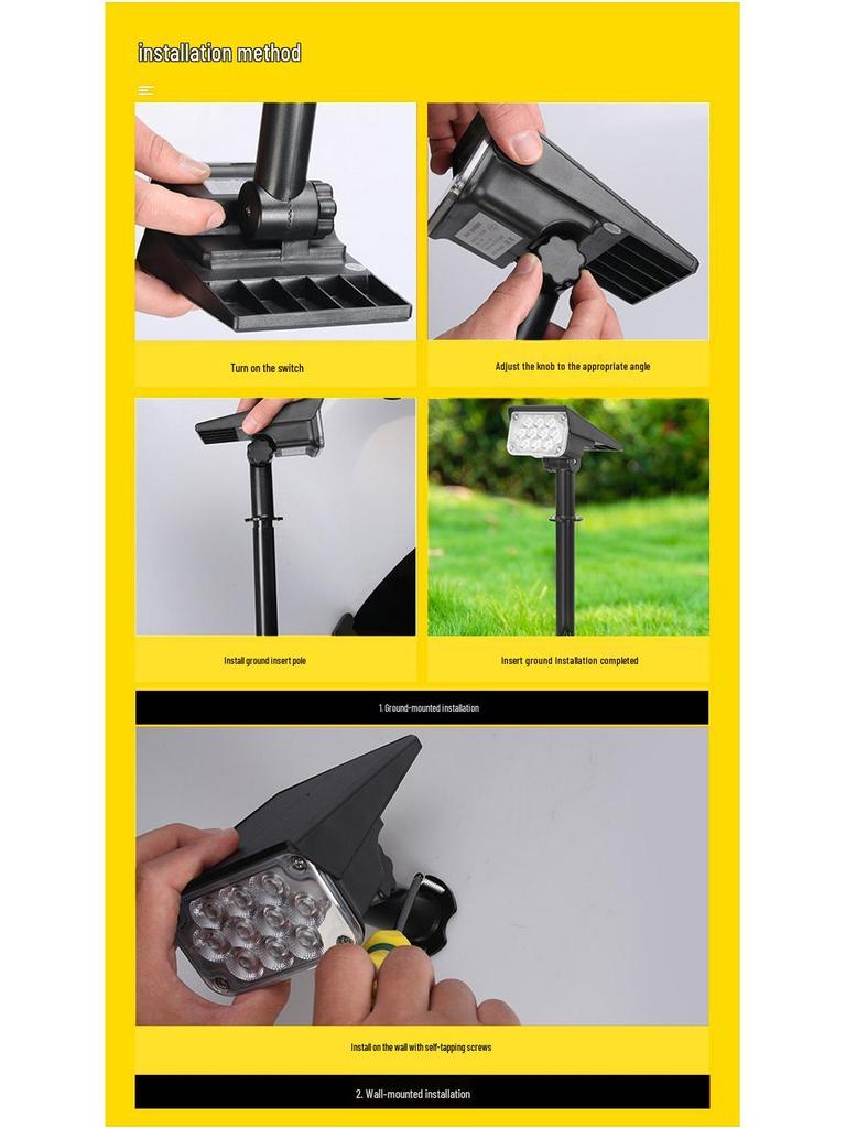 Waterproof LED Solar Garden Spotlight for Trees and Landscapes