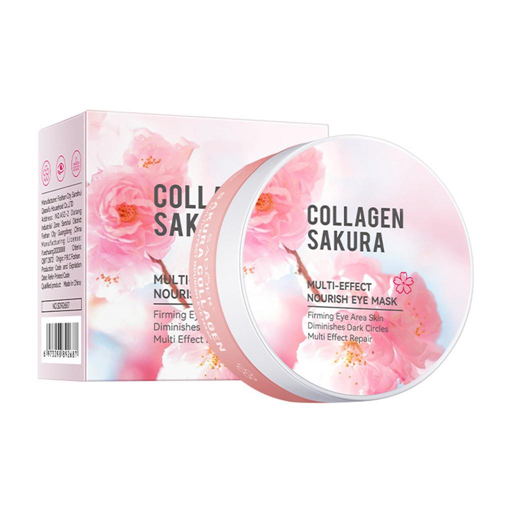 60Pcs Cherry Blossom Eye Mask Collagen Boosted Long Lasting Hydration Nourishing Dry Skin Relief Revitalizing Eye Area Skincare Routine
