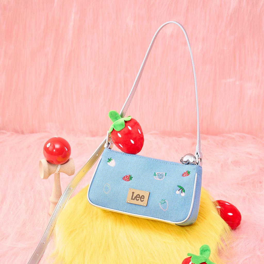 New Lee PU, Textile Mixture Shoulder Bag Regular Women's Light Blue LE250206M-502
