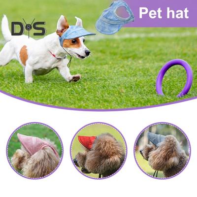 Dog Beach Hat Sun Protection Pet Baseball Cap with Ear Holes Dog Canvas Visor Outfit Puppy Sunbonnet Beach Accessories