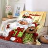 Custom Name Christmas Santa Claus Theme Printed Blanket - Perfect for Couch, Bed, Travel & Outdoor Use | Machine Washable, Cozy & Durable.