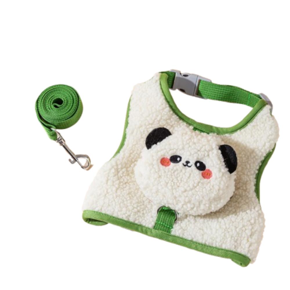 Soft Fleece Dog Collar Harness Cute Pet Vest Chest Strap Pet Backpack  Outdoor Walking Travel