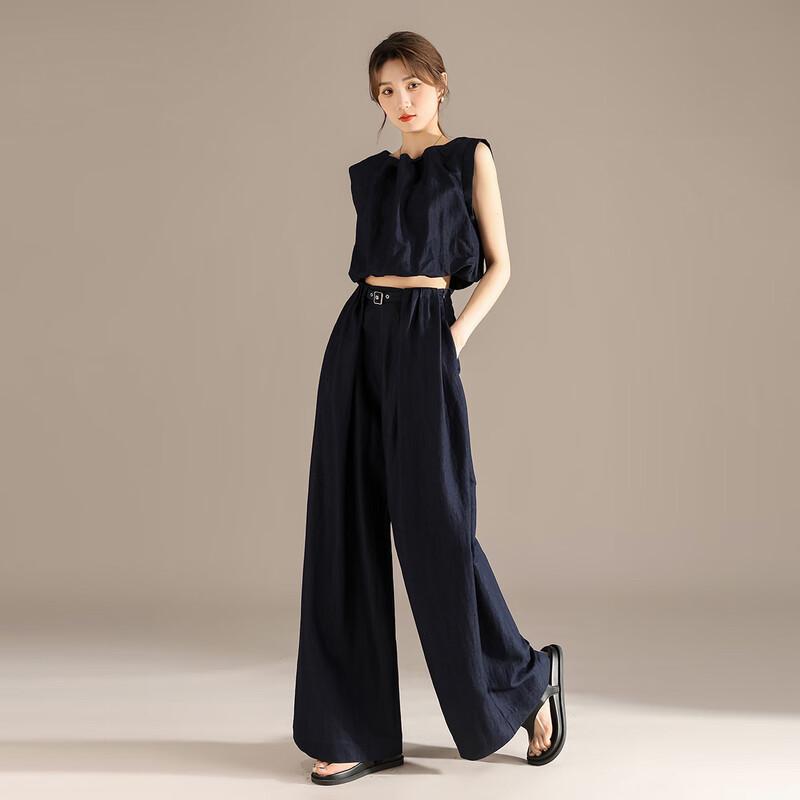 RAIN.CUN Women's Thin Ice Silk Wide-Leg Pants