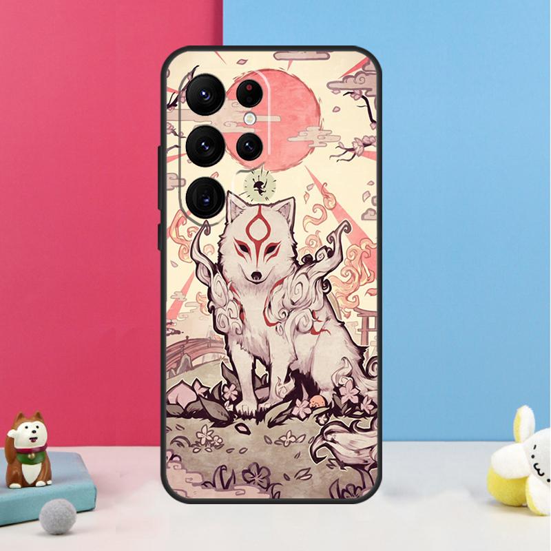 Kitsune Fox Art Case For Samsung Galaxy S24 Ultra S23 S22 S9 S10 Note 10 Plus Note 20 S20 FE S21 FE Cover