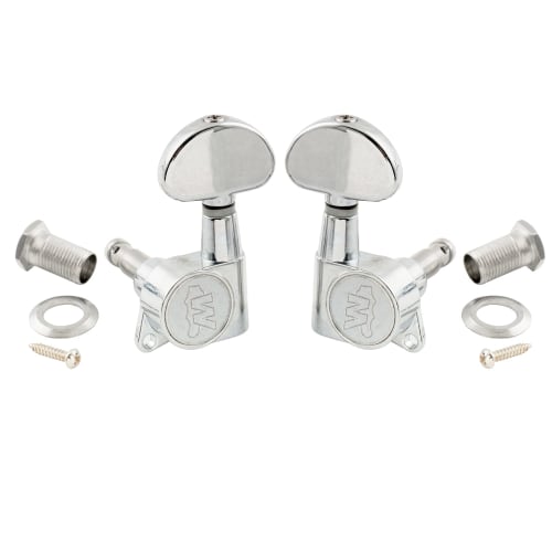 Wilkinson WJN03 E-Z-LOK L3+R3 Guitar Tuners for Electric and Acoustic Guitars, Chrome