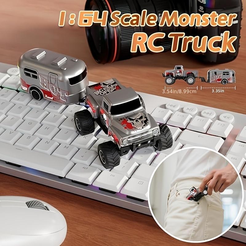 1:64 Scale Mini Remote-Controlled Alloy Off-Road Truck Monster Truck Toy 2.4GHz Wireless High-Speed Off-Road Crawler LED Lighting For Kids Boys Gifts