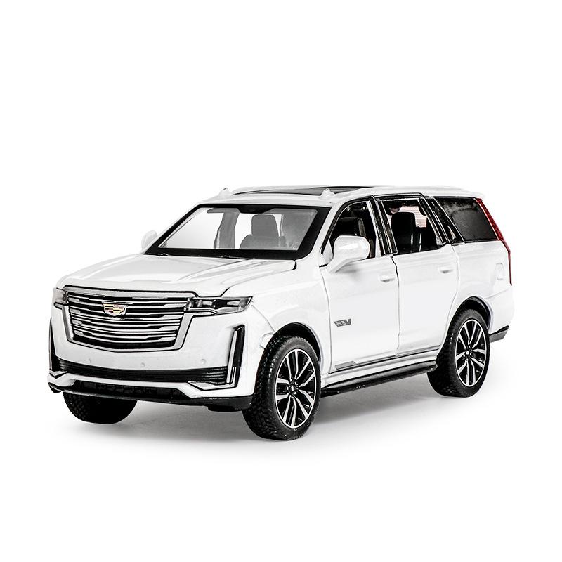 1/32 Scale Cadillac Escalade Off-road Vehicle Simulation Diecast Metal Alloy Model Car Sound Light Pull Back Collection Toy Gifts