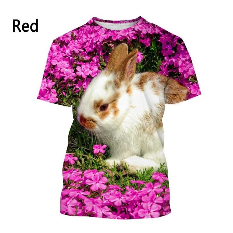 New Fashion Animal Rabbit 3D Printed T-shirt Men's and Women's Summer Casual Short Sleeve Crewneck Shirt Top