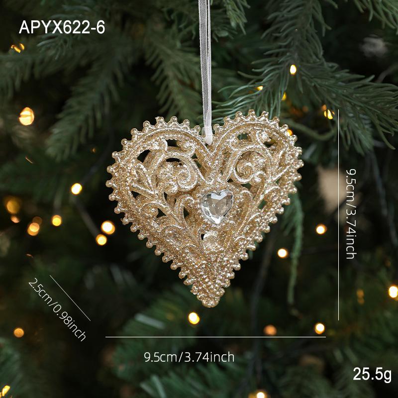 Christmas Ornaments Gold Powder Sleigh Old Man Angel Elk Christmas Tree Pendant Accessories Decoration Atmosphere Decoration Supplies