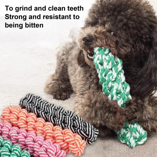 Cotton Rope Dog Toy for Aggressive Chewers Braided Rope Dog Chew Toy Pet Chew Stick for Teeth Cleaning Training And Boredom Relief