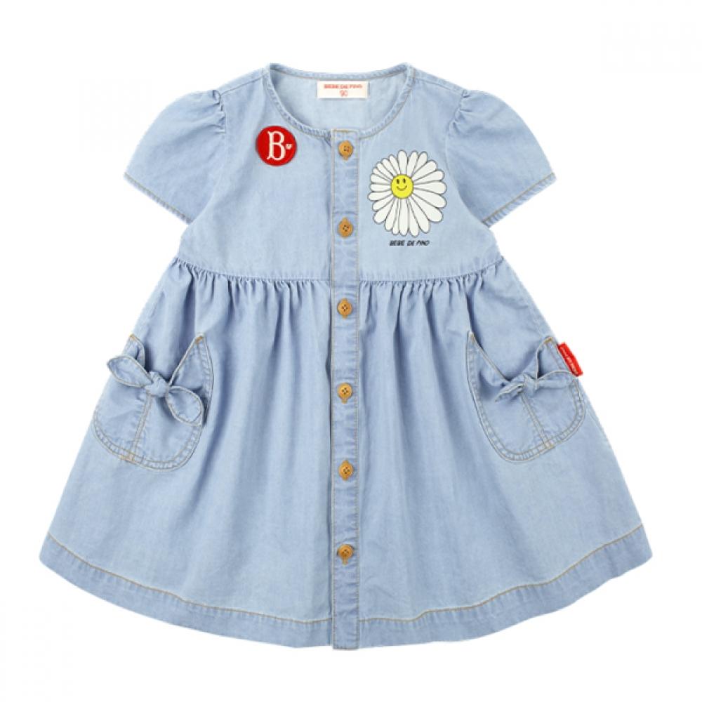 Bebe De Pino Love Daisy Baby Denim Dress Bp52op282 denim/85