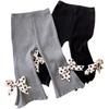 Girls' Cute Bow Flare Cropped Pants - Versatile & Comfortable for Spring/Summer