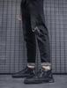 Men's High Top Casual Black Martin Boots for Spring and Autumn - Trendy All-Match Sports and Work Shoes.