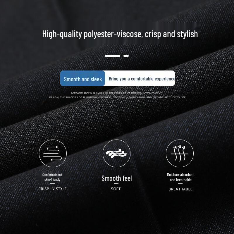 Landeng Men's Business Straight-Leg Dress Pants