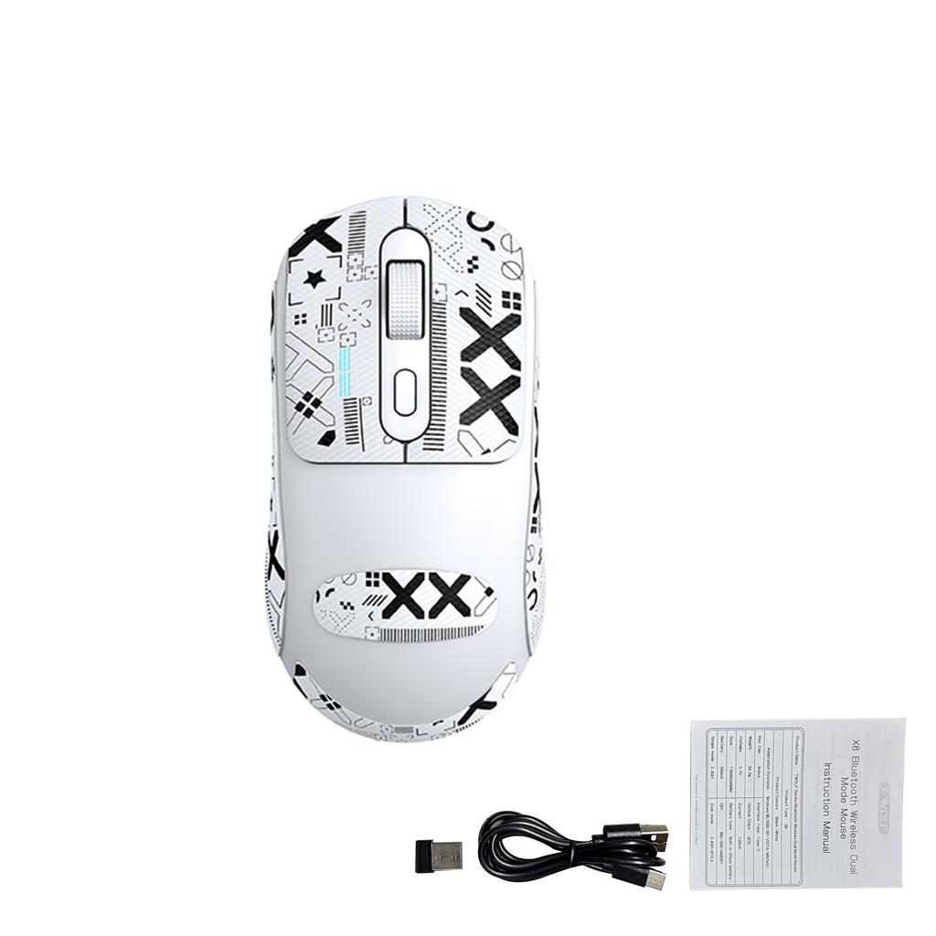 X8 Dual Mode Wireless Mouse with 500mAh Rechargeable Battery Gaming Mouse White
