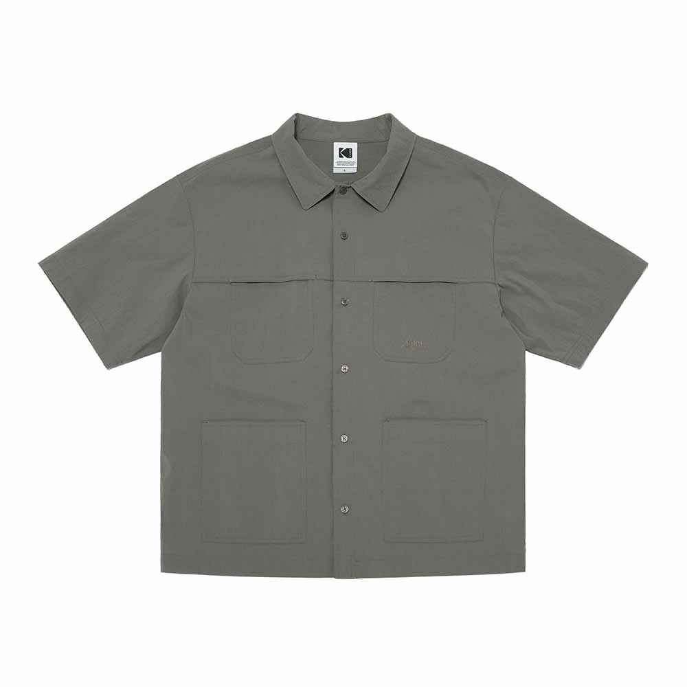 Kodak Mailer Essential Short Sleeve Shacket Khaki