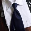 100% Silk Necktie, Made in Japan, Solid Color, 8cm Regular Width, Plain Jacquard, Men's Business Formal Tie, Navy, G