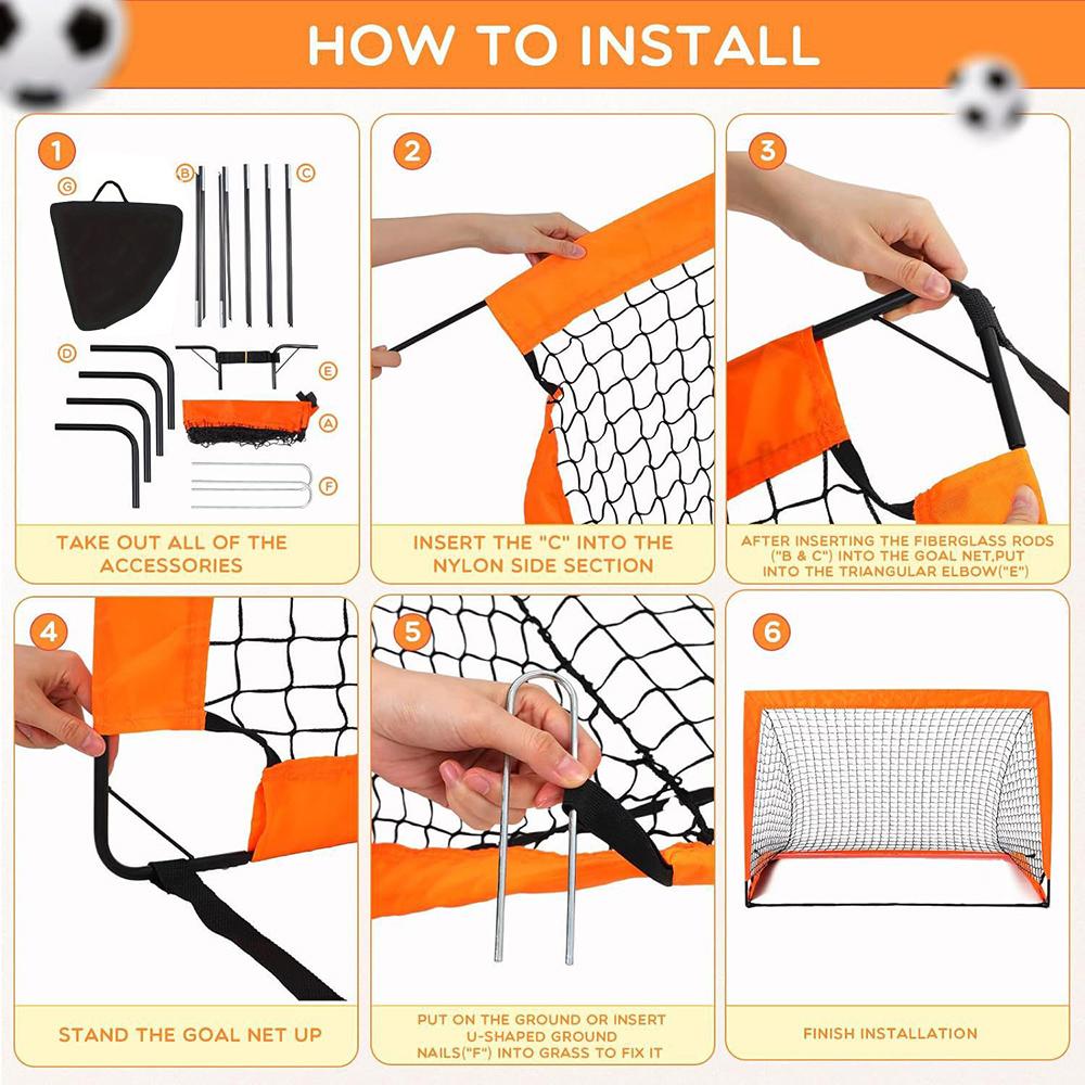 Tragbare Fußballtore für den Garten Faltbare Mobile Trainings-Fußballtore für Kinder Fußballtor Indoor Outdoor Pop-Up Fußballtore