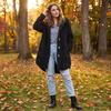 Women's Long Sleeve Hooded Button Up Jacket with Pockets Casual Outerwear for Everyday Wear