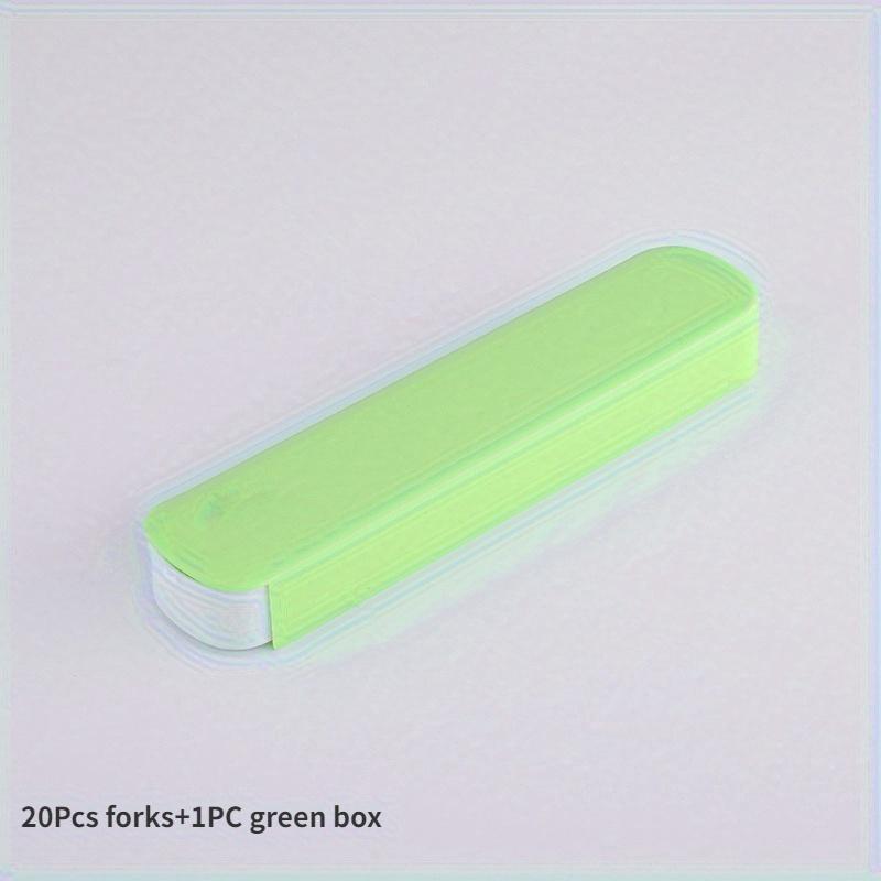 

20 шт. Фруктовые вилки из нержавеющей стали, вилки для закусок, торта, десерта, домашняя посуда, столовые приборы для кафетерия, фруктовая вилка, кухонный аксессуар зелёный