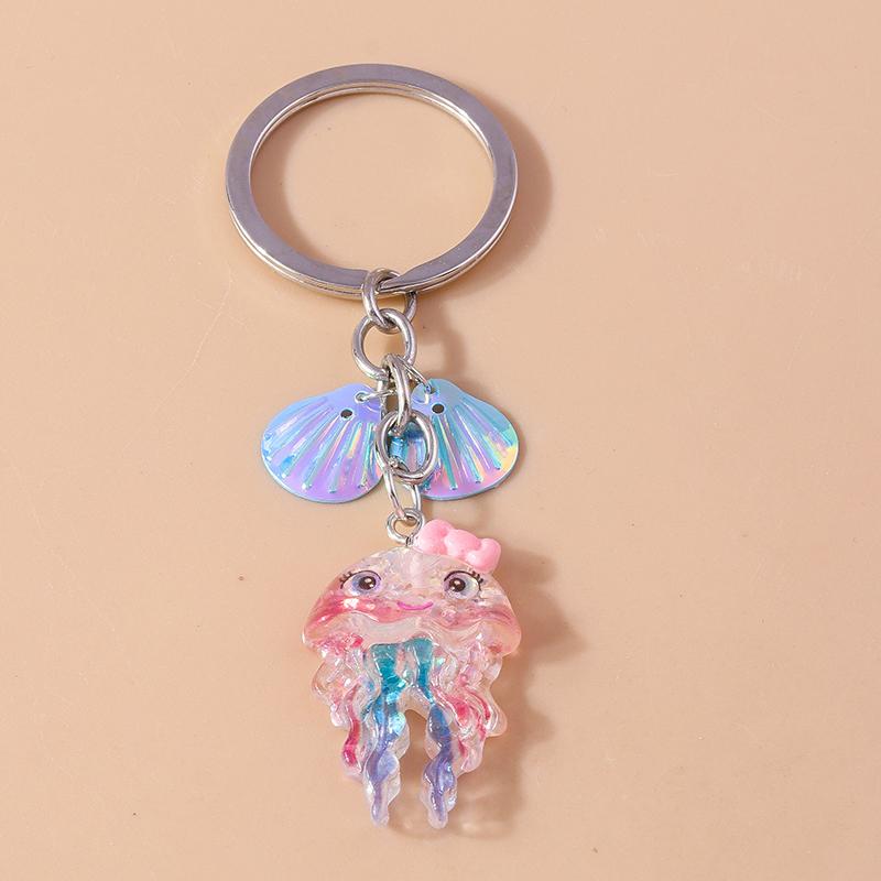 Cute Luminous Conch Keychain Marine Life Keyring Pendants for Car Key Holder Women Girls Handbag Accessories Jewelry Gifts