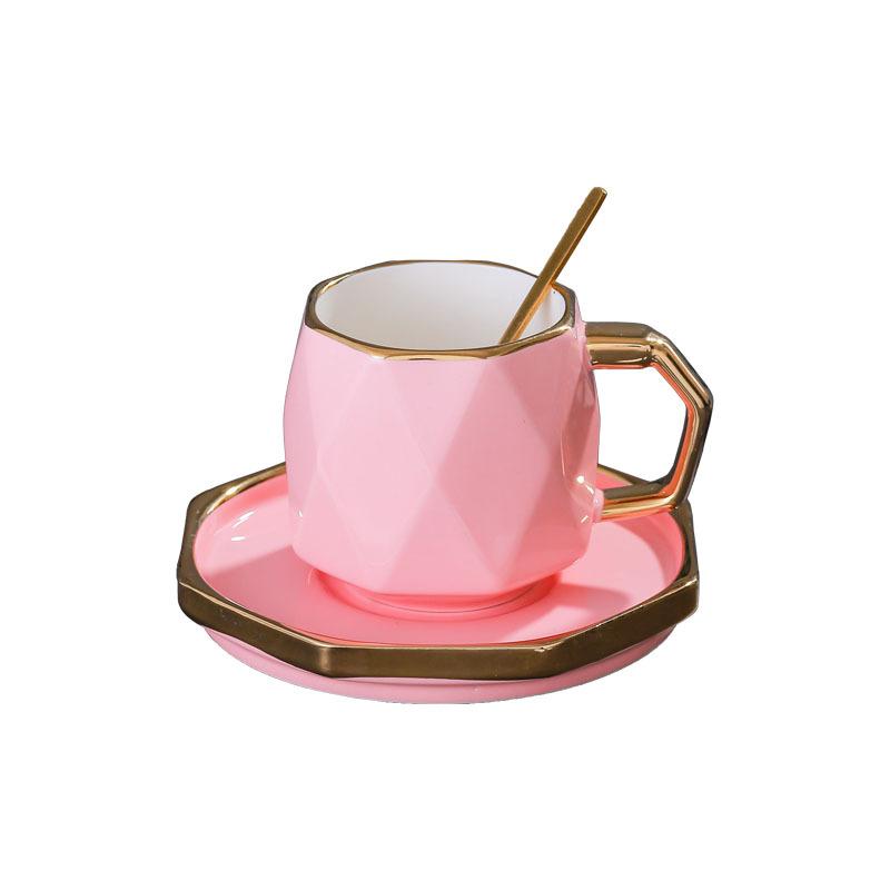 Creative ceramic cups and saucers luxury coffee cups set mugs Phnom Penh tray with spoon coffee cup
