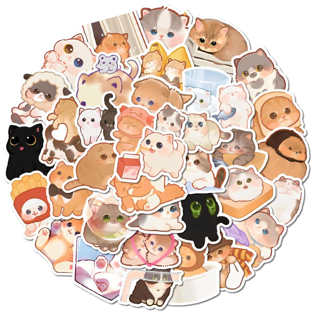 10 30 50 100 Adet Komik Sevimli Hayvan Kedi Karikatür Çıkartmaları Dizüstü Bilgisayar Scrapbook Telefon Valiz Günlük Dekorasyon Çıkartması Çıkartma Çocuk Oyuncak