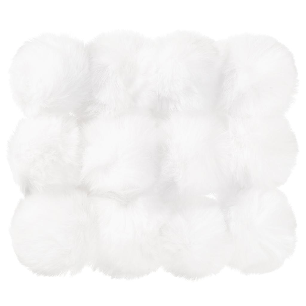 6/12pcs Faux Fur Pom Poms for Hats Fluffy Soft Fur Poms Balls for Keychain Knitting Hats DIY Scarves Gloves Bag Christmas