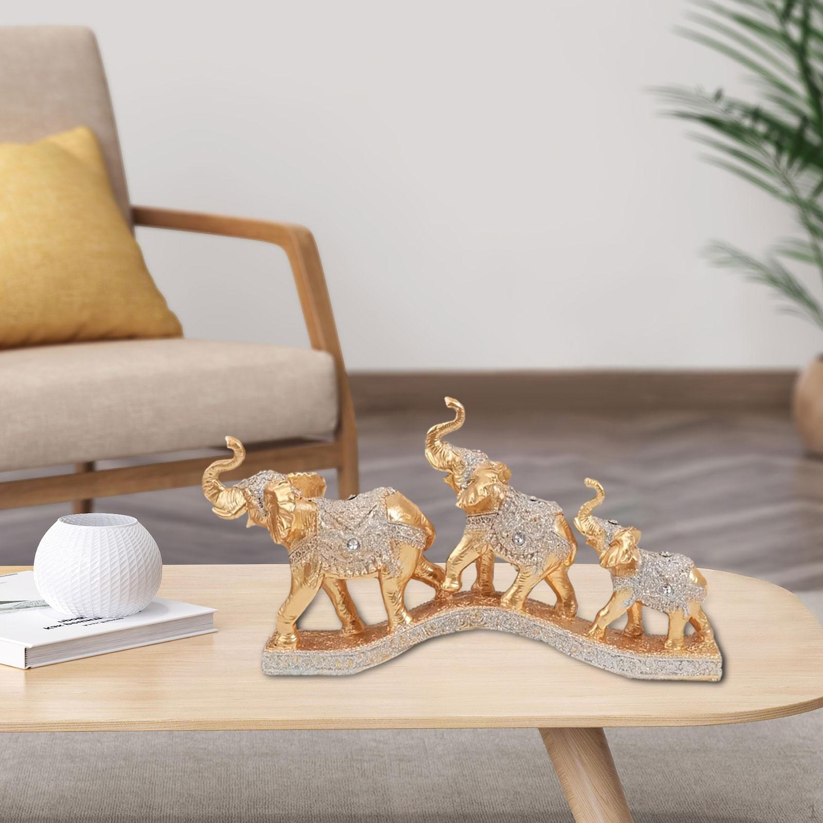 

Скульптура животного Статуэтка слона Коллекционная декорация Настольное украшение Фигурка из синтетической смолы