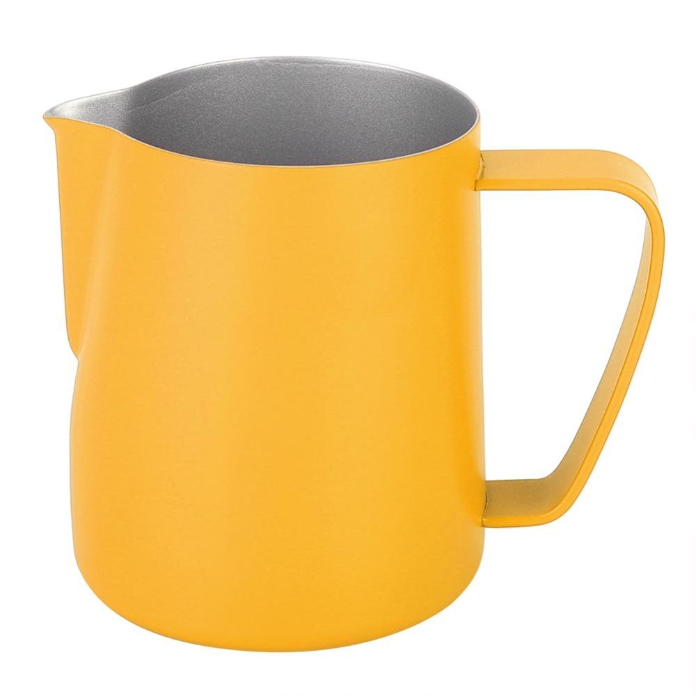 Stainless Steel Milk Frothing Jug Yellow Coating Coffee Latte Cup Coffee Utensils жёлтый